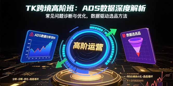 TK跨境高阶班：ADS数据深度解析，常见问题诊断与优化，数据驱动选品方法-云泽轻创网