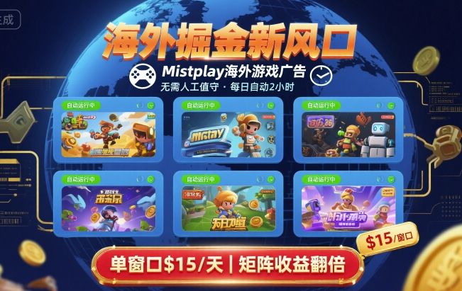 海外掘金新风口，Mistplay海外游戏广告，每日自动运行，单窗口稳入2美刀 ，可矩阵操作【揭秘】-云泽轻创网