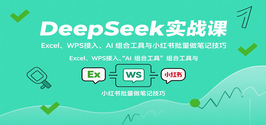DeepSeek实战课：Excel、WPS接入、AI 组合工具与小红书批量做笔记技巧-云泽轻创网
