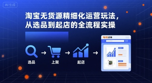 淘宝无货源精细化运营玩法，从选品到起店的全流程实操-云泽轻创网