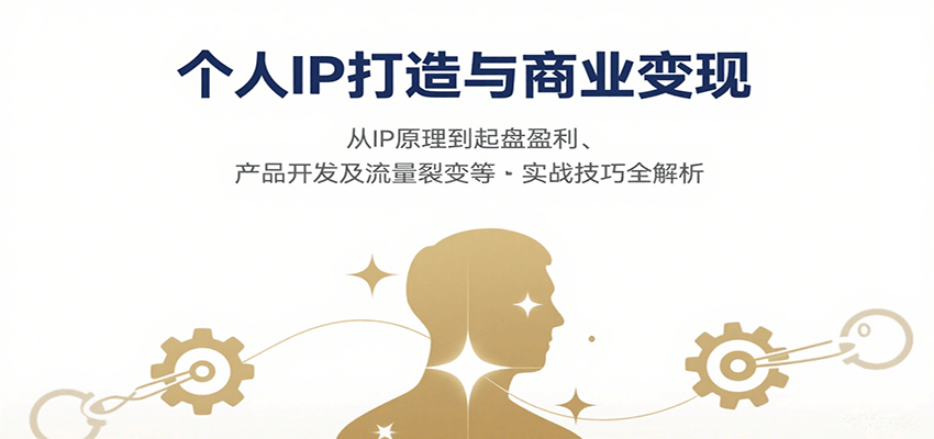 个人IP打造与商业变现，从IP原理到起盘盈利、产品开发及流量裂变等实战技巧全解析-云泽轻创网