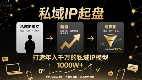 私域IP起盘，私域ip建立、起盘、高转化，打造年入千万的私域ip模型-云泽轻创网