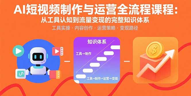 AI短视频制作与运营全流程课程：从工具认知到流量变现的完整知识体系-云泽轻创网
