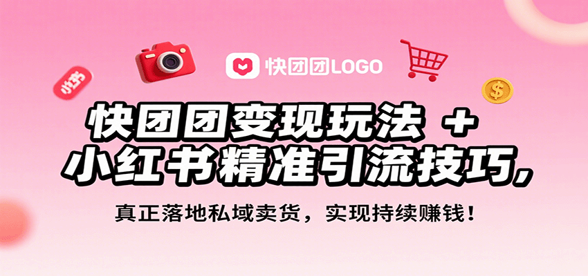 快团团变现玩法+小红书精准引流技巧,真正落地私域卖货,一年从0做到月入3万+-云泽轻创网