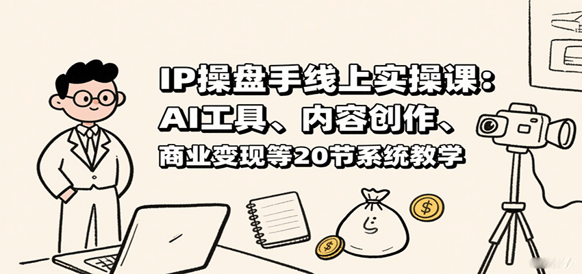 IP操盘手线上实操课:AI工具、内容创作、商业变现等20节系统教学-云泽轻创网