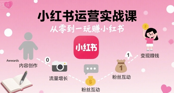 小红书运营实战课，从零到一玩賺小红书-云泽轻创网