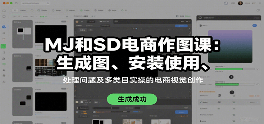 MJ和SD电商作图课：生成图、安装使用、处理问题及多类目实操的电商视觉创作-云泽轻创网