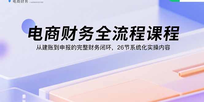 电商财务全流程课程：从建账到申报的完整财务闭环，26节系统化实操内容-云泽轻创网