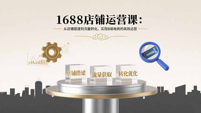1688店铺运营课：从店铺搭建到流量转化，实现B端电商的高效运营-云泽轻创网