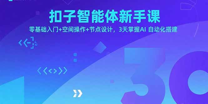 扣子智能体新手课，零基础入门+空间操作+节点设计，3天掌握AI自动化搭建-云泽轻创网
