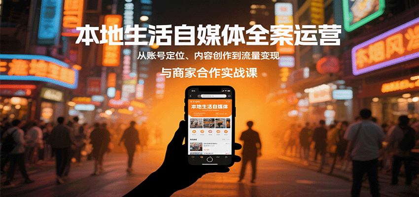 本地生活自媒体全案运营,从账号定位、内容创作到流量变现与商家合作实战课-云泽轻创网