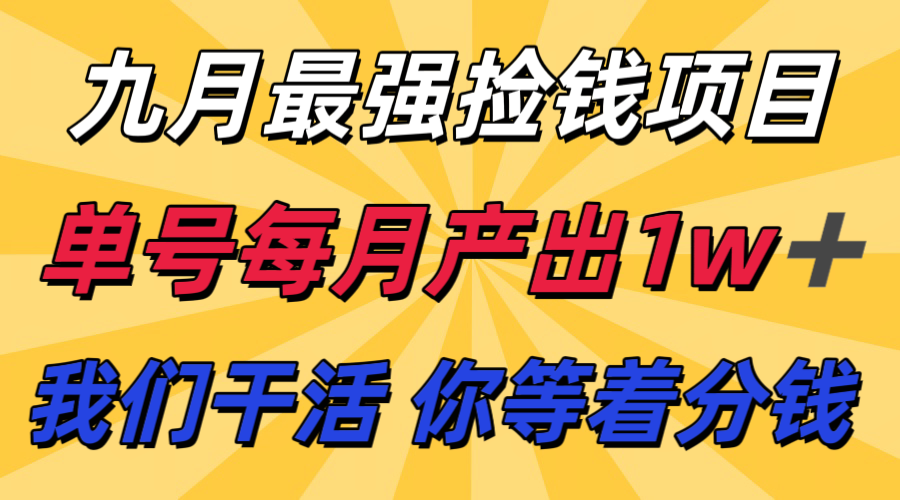 九月最强捡钱项目！ 支付宝分成代运营，我们干活，你分钱！单号月产1w+-云泽轻创网