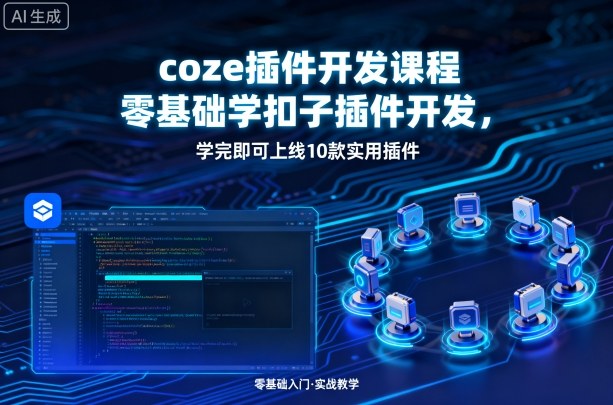 coze插件开发课程，零基础学扣子插件开发，学完即可上线10款实用插件-云泽轻创网