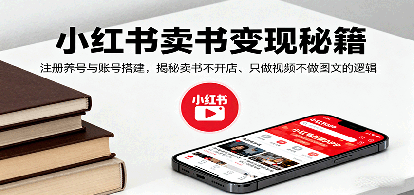 小红书卖书变现秘籍，注册养号与账号搭建，揭秘卖书不开店、只做视频不做图文的逻辑-云泽轻创网