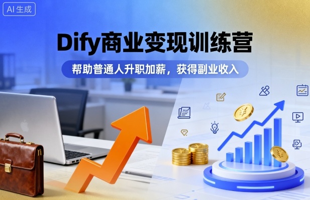 Dify商业变现训练营，帮助普通人升职加薪，获得副业收入-云泽轻创网