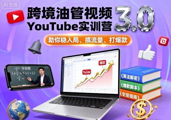 跨境油管视频YouTube实训营3.0，助你稳入局、搞流量、打爆款-云泽轻创网