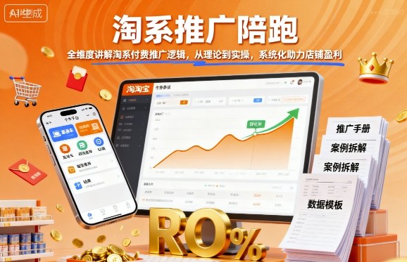 淘系推广陪跑，全维度讲解淘系付费推广逻辑，从理论到实操，系统化助力店铺盈利-云泽轻创网
