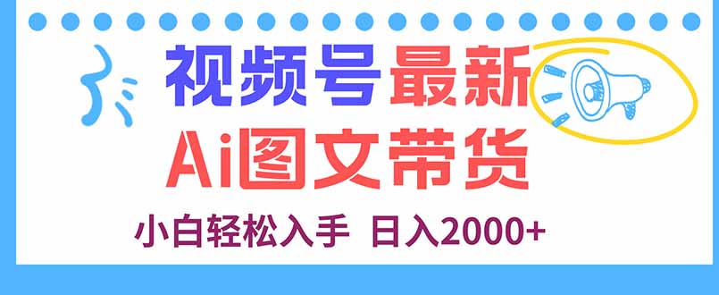 视频号最新AI图文带货，每天几分钟，小白轻松入手，日入2000+-云泽轻创网