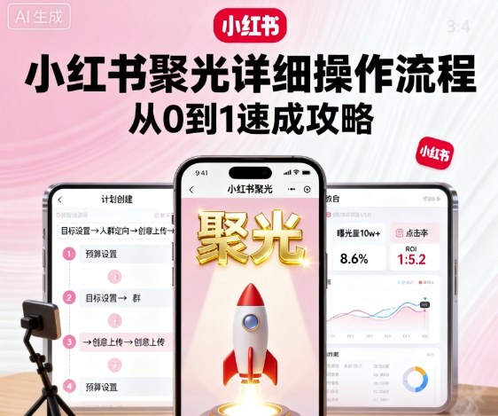 小红书聚光详细操作流程，小红书聚光从0到1速成攻略-云泽轻创网