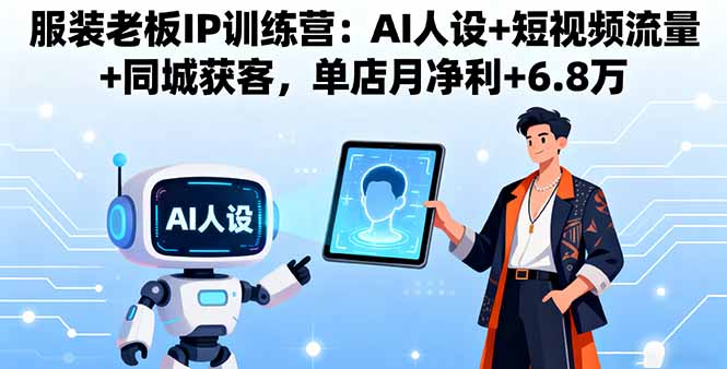 服装老板IP训练营：AI人设+短视频流量+同城获客，单店月净利+6.8万-云泽轻创网