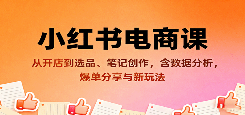 小红书电商课:从开店到选品、笔记创作,含数据分析,爆单分享与新玩法-云泽轻创网