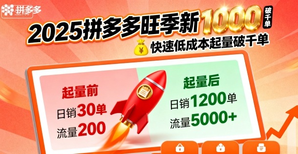 2025拼多多旺季新老店铺——快速低成本起量破千单-云泽轻创网