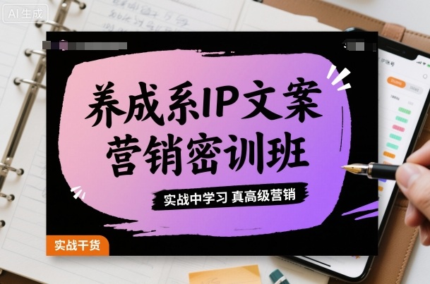 养成系IP文案营销密训班，实战中学习真高级营销-云泽轻创网