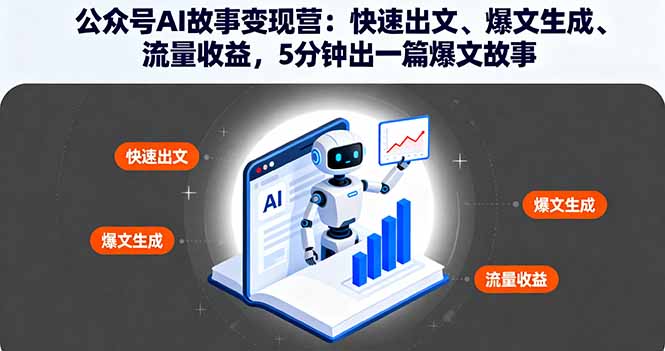 公众号AI故事变现营：快速出文、爆文生成、流量收益，5分钟出一篇爆文故事-云泽轻创网