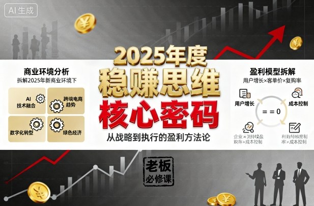 2025年度稳賺思维老板创业营，拆解2025年新商业环境下，企业实现持续盈利的核心密码-云泽轻创网