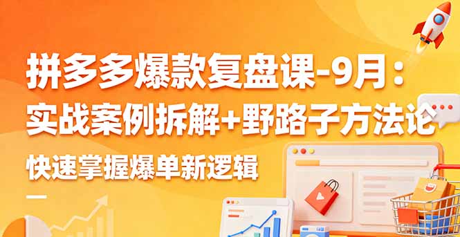 拼多多爆款复盘课-9月：实战案例拆解+野路子方法论，快速掌握爆单新逻辑-云泽轻创网