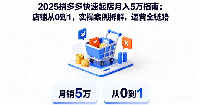 2025拼多多快速起店月入5万指南：店铺从0到1，实操案例拆解，运营全链路-云泽轻创网