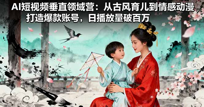 AI短视频垂直领域营：从古风育儿到情感动漫，打造爆款账号,日播放量破百万-云泽轻创网