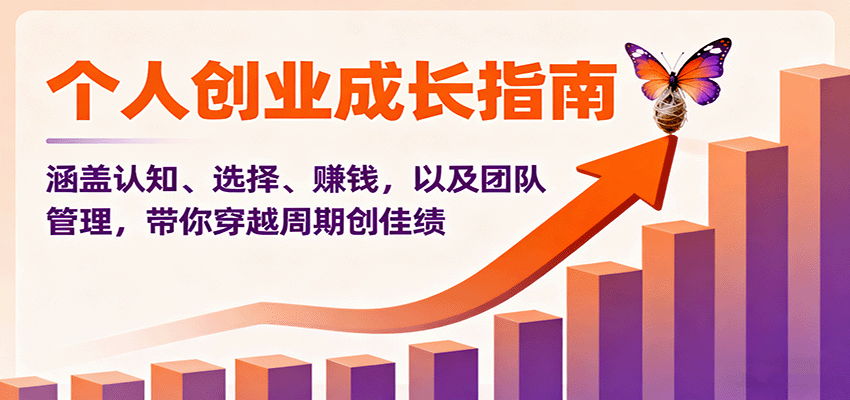 个人创业成长指南：涵盖认知、选择、赚钱，以及团队管理，带你穿越周期创佳绩-云泽轻创网