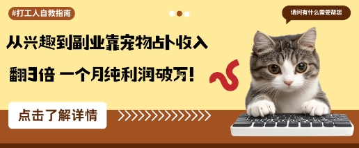 从兴趣到副业靠宠物占卜收入翻3倍一个月纯利润破W-云泽轻创网