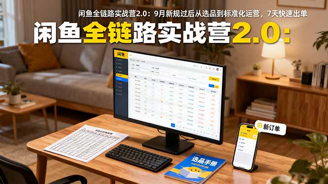 闲鱼全链路实战营2.0：9月新规过后从选品到标准化运营，7天快速出单-云泽轻创网
