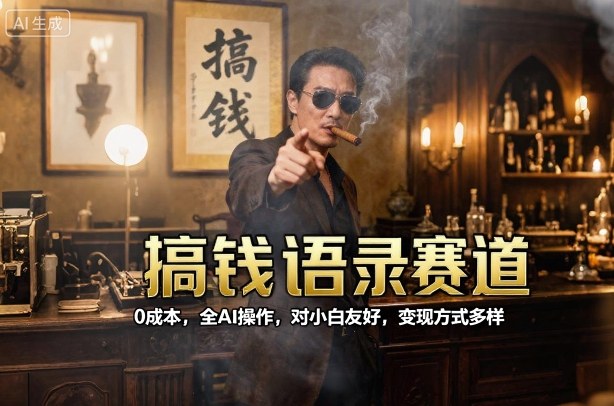 搞钱语录赛道，0成本，全AI操作，对小白友好，变现方式多样-云泽轻创网