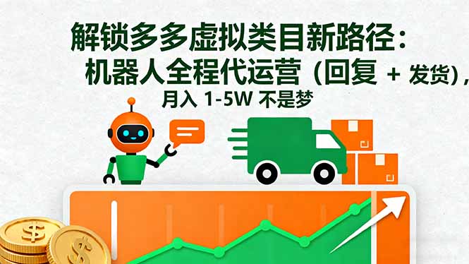 解锁多多虚拟类目新路径：机器人全程代运营(回复 + 发货-云泽轻创网
