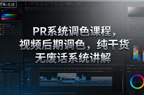 PR系统调色课程，视频后期调色，纯干货无废话系统讲解-云泽轻创网