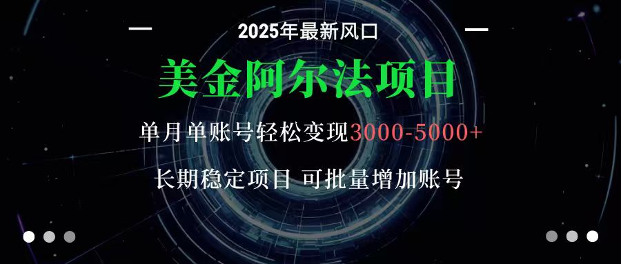 美金阿尔法项目：一部手机每天只需10分钟，轻松稳定赚美元-云泽轻创网
