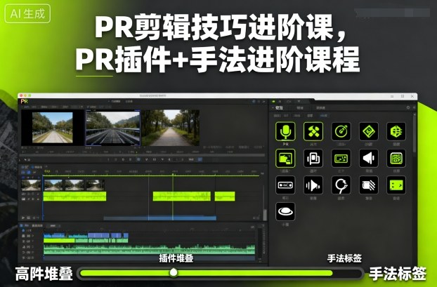 PR剪辑技巧进阶课，PR插件+手法进阶课程-云泽轻创网