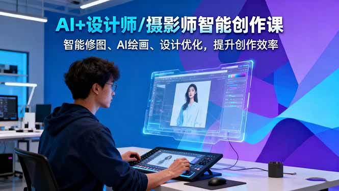 AI+设计师/摄影师智能创作课:智能修图、AI绘画、设计优化,提升创作效率-云泽轻创网