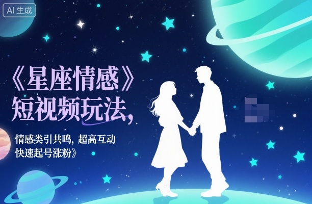 星座情感短视频玩法，情感类引共鸣，超高互动，快速起号涨粉-云泽轻创网