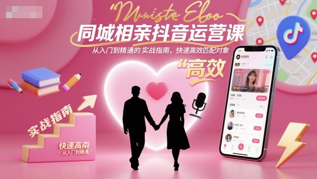同城相亲抖音运营课，从入门到精通的实战指南，快速高效匹配对象-云泽轻创网