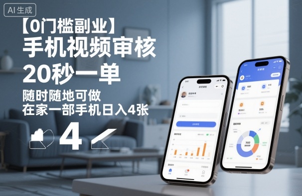 【0门槛副业】手机视频审核，20秒一单，随时随地可做，在家一部手机日入4张【揭秘】-云泽轻创网