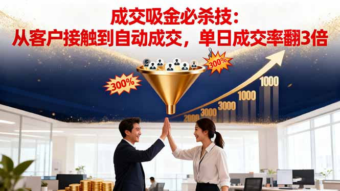吸金成交营销必杀技：从客户接触到自动成交，单日成交率翻3倍-云泽轻创网
