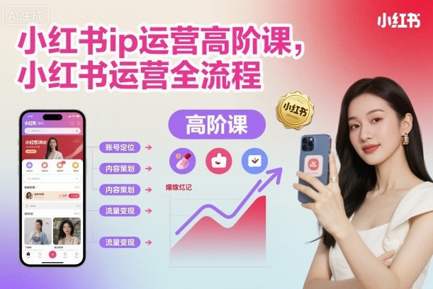 小红书ip运营高阶课，小红书运营全流程-云泽轻创网