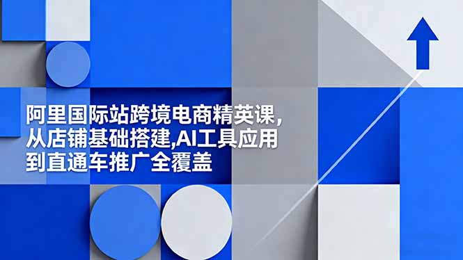 阿里国际站跨境电商精英课，从店铺基础搭建,AI工具应用到直通车推广全覆盖-云泽轻创网