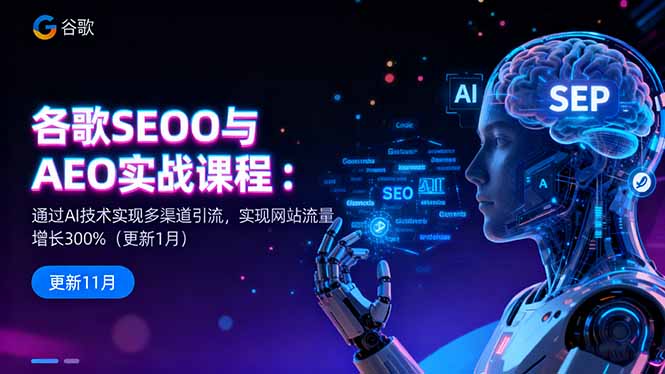谷歌SEO与AEO实战课程：通过AI技术实现多渠道引流，实现网站流量增长300%-云泽轻创网