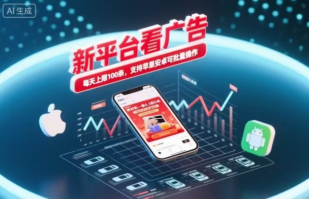 新台看广告，养好机一条5毛到5块，单机日入30到100，支持苹果安卓，可批量操作。-云泽轻创网