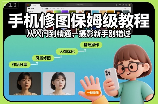 手机修图保姆级教程，从入门到精通，摄影新手别错过-云泽轻创网
